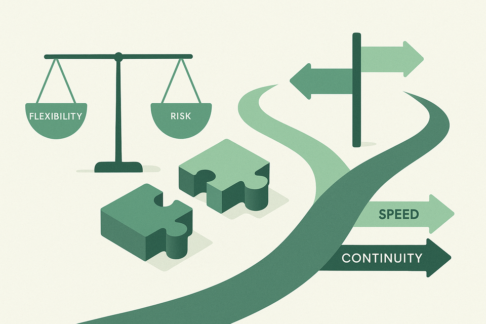 photographic Create a clean modern editorial illustration for a business blog centered on freelancers embodying the balance between flexibility and ri-1